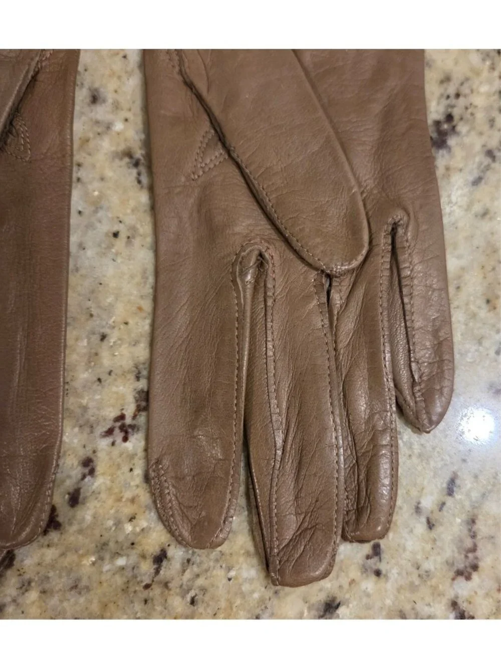 Vintage Womens Size S 6.5 Brown Soft Leather Formal Gloves Italy
